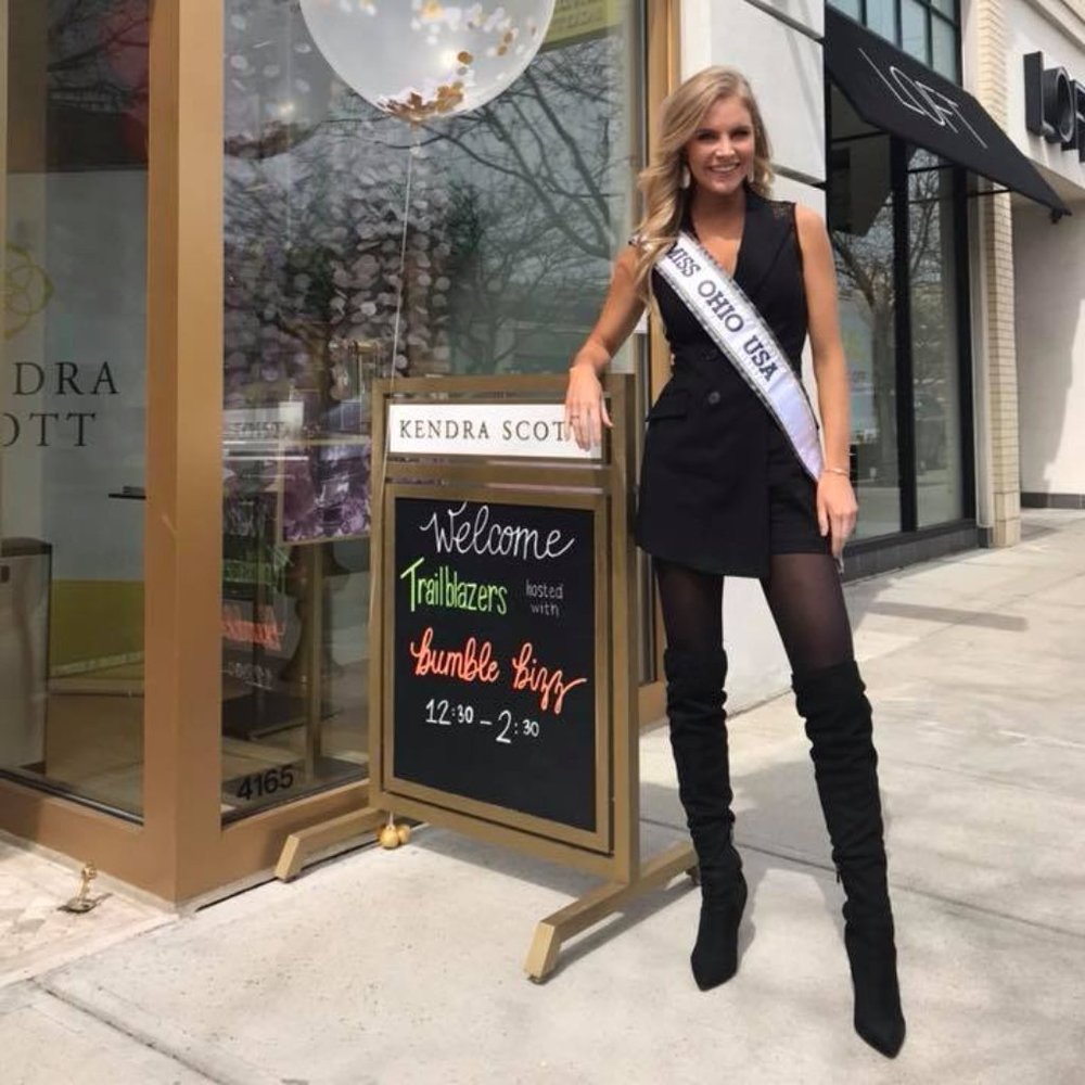 MISS OHIO USA: Zara Black Suit Romper with Lace Accents